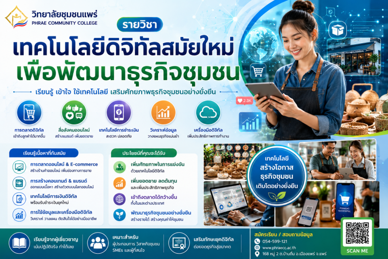 เทคโนโลยีดิจิทัลสมัยใหม่เพื่อพัฒนาธุรกิจชุมชน